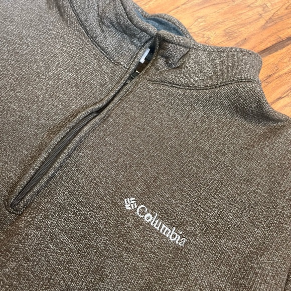 Columbia 1/4 zip pullover sweater men’s XL heathered brown fleece lined nice! - Picture 3 of 8
